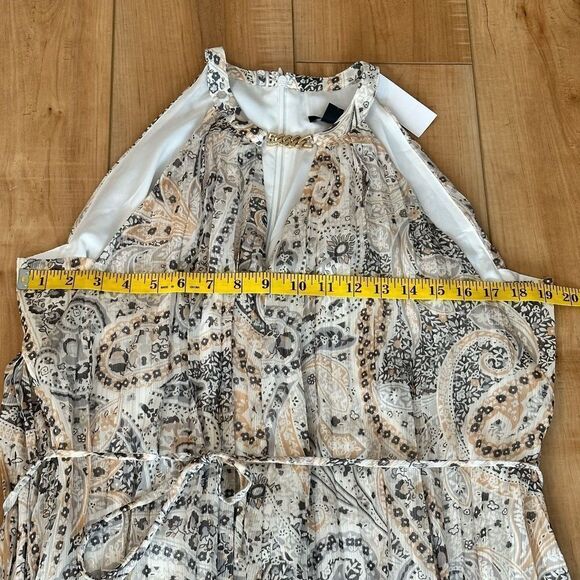 NWT Ann Taylor Halter Top Maxi Pleated Flowing Lined Dress Med - Picture 13 of 16